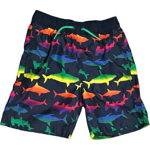 GAP Kids Boys Long Sleeve Shark Surf Rash Guard & Swim Trunks. Large. - Picture 4 of 11